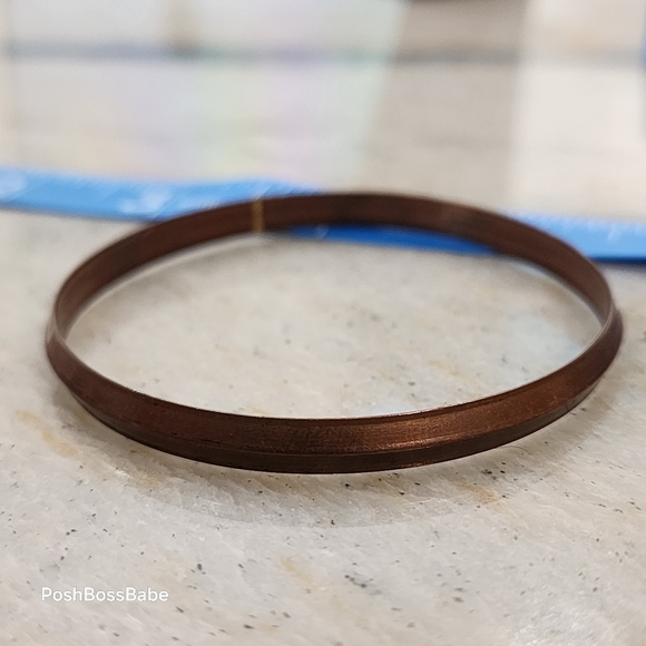 Vintage Solid Copper Bangle Bracelet 2.5" - Picture 3 of 6